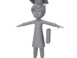 graduating student cartoon 3D 模型