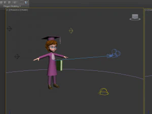 graduating student cartoon 3D Model