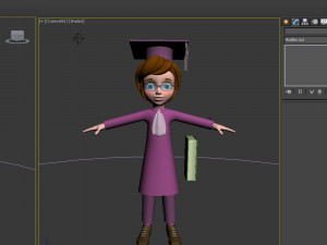 graduating student cartoon 3D 模型