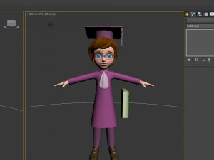 graduating student cartoon 3D Model