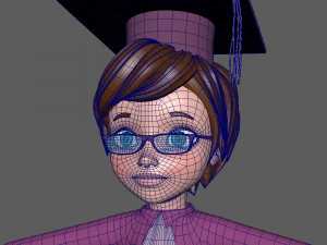 graduating student cartoon 3D 模型