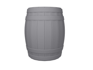 barrel cartoon 3D 模型
