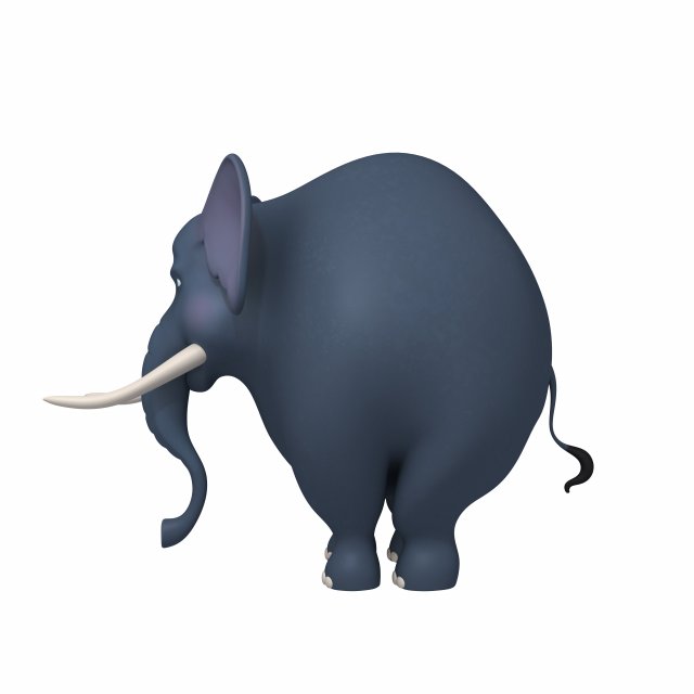 elephant cartoon 3D 模型 .c4d .max .obj .3ds .fbx .stl .blend 