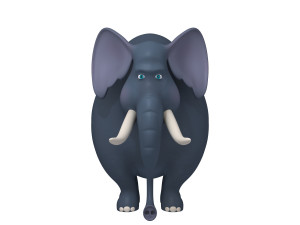 elephant cartoon 3D 模型