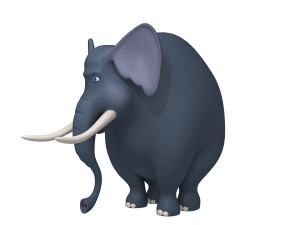 elephant cartoon 3D 模型