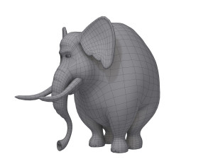 elephant cartoon 3D 模型