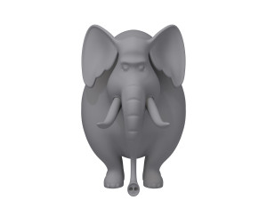 elephant cartoon 3D 模型