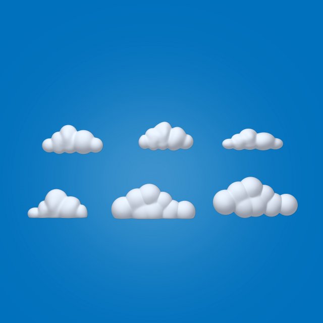 Clouds cartoon Modello 3D .c4d .max .obj .3ds .fbx .stl .blend