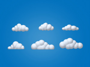 clouds cartoon 3D Model