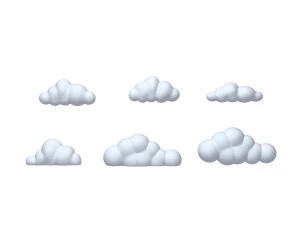 Clouds cartoon 3D Model