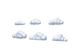 Clouds cartoon 3D Model