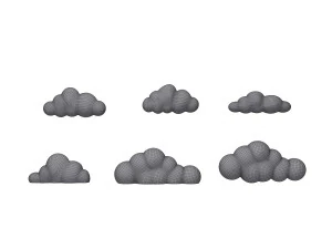 Clouds cartoon 3D Model