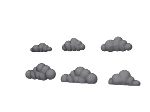 Clouds cartoon 3D Model