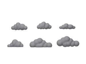 Clouds cartoon 3D Model