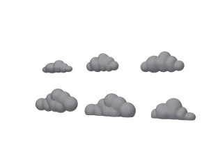 Clouds cartoon 3D Model