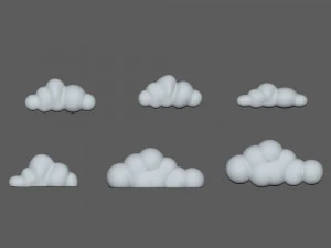 Clouds cartoon 3D Model