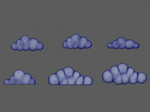 Clouds cartoon 3D Model