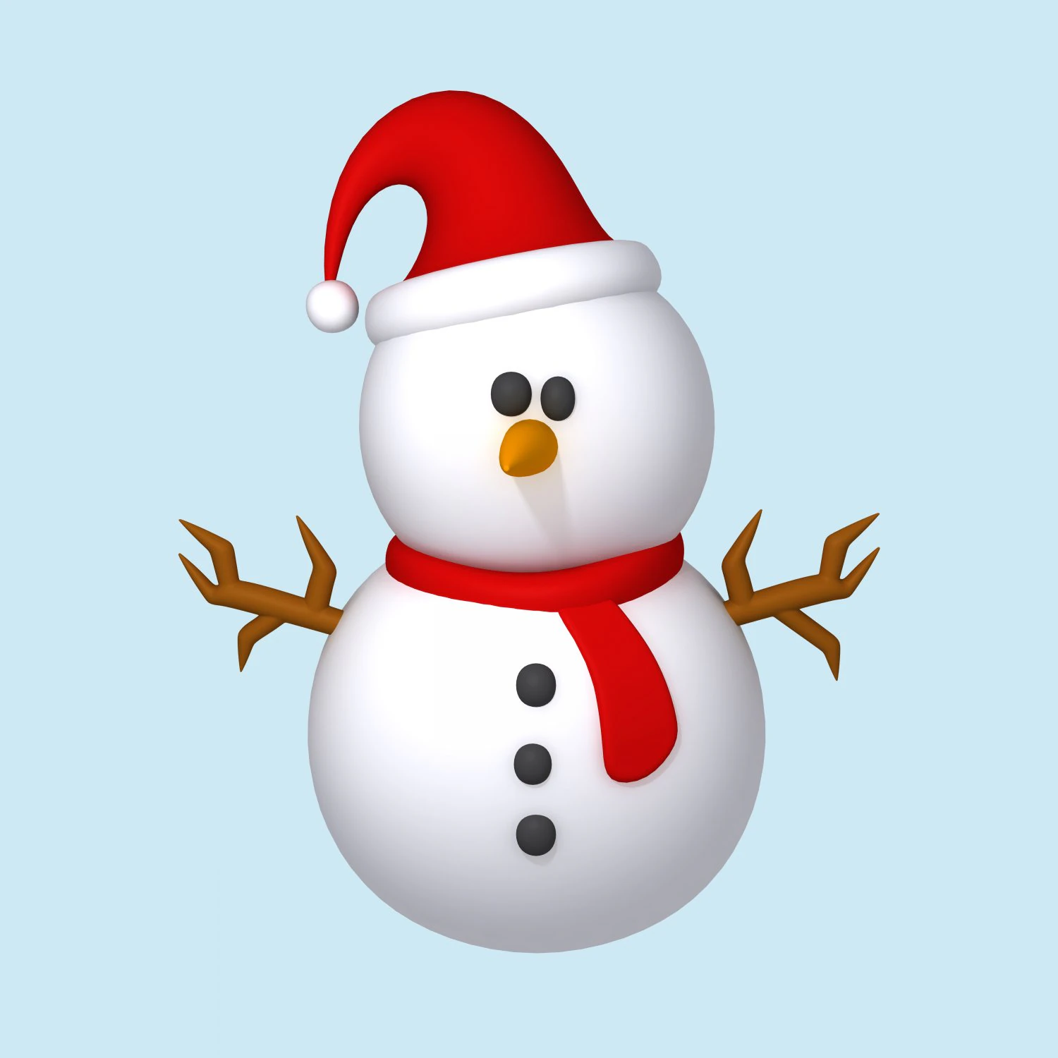 snowman cartoon 3D Model .c4d .max .obj .3ds .fbx .stl .blend