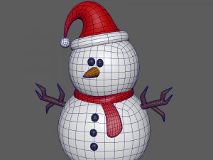 snowman cartoon 3D Model