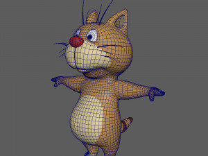 cat cartoon 02 Modello 3D