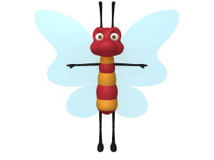 butterfly cartoon 3D मॉडल