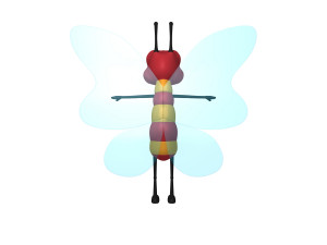 butterfly cartoon 3D मॉडल
