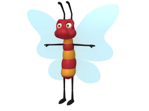 butterfly cartoon 3D मॉडल