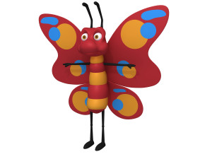 butterfly cartoon 3D मॉडल