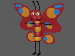 butterfly cartoon 3D मॉडल