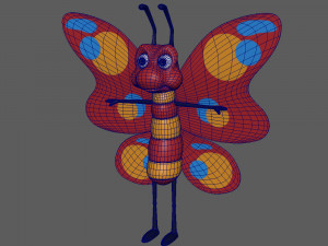 butterfly cartoon 3D मॉडल