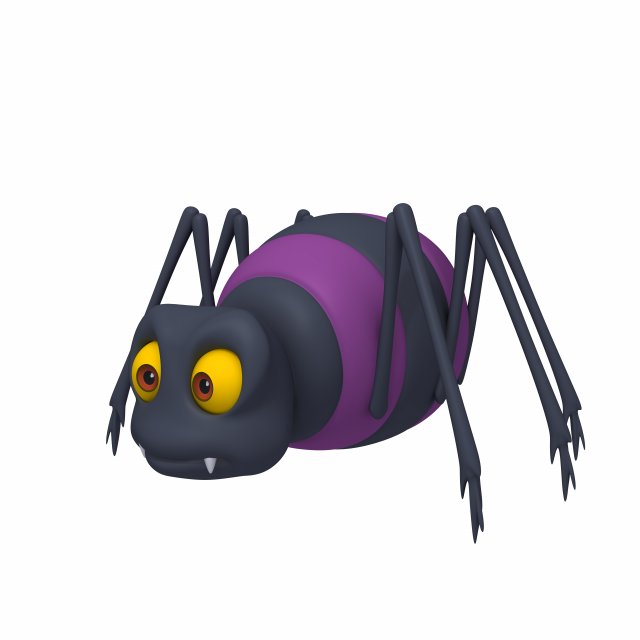 spider cartoon 3D Model .c4d .max .obj .3ds .fbx .stl .blend 