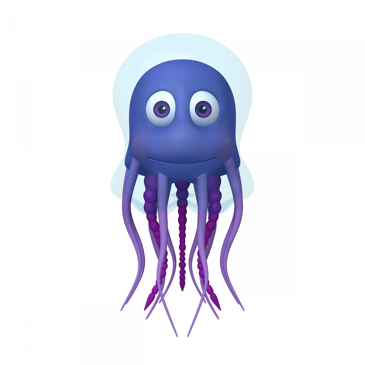 jellyfish cartoon 3D Model .c4d .max .obj .3ds .fbx .stl .blend 