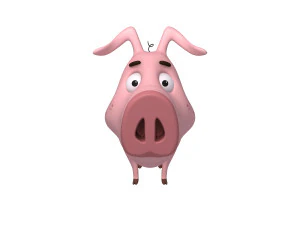 pig cartoon 3D Model