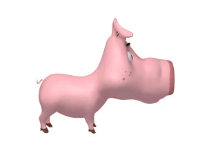 pig cartoon 3D Model