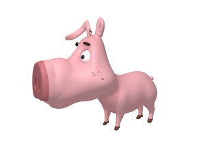 pig cartoon 3D Модель