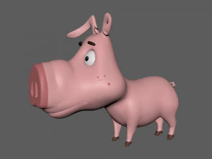 pig cartoon 3D Model