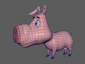 pig cartoon 3D Model