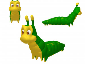 caterpillar cartoon 3D Model