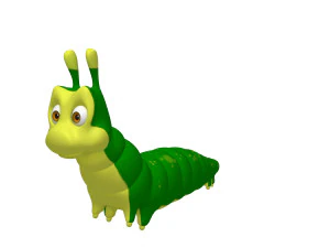 desenho animado de lagarta Modelo 3D