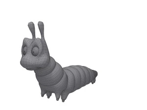 desenho animado de lagarta Modelo 3D