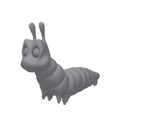 desenho animado de lagarta Modelo 3D