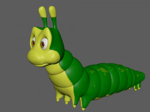 desenho animado de lagarta Modelo 3D