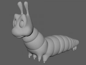 desenho animado de lagarta Modelo 3D