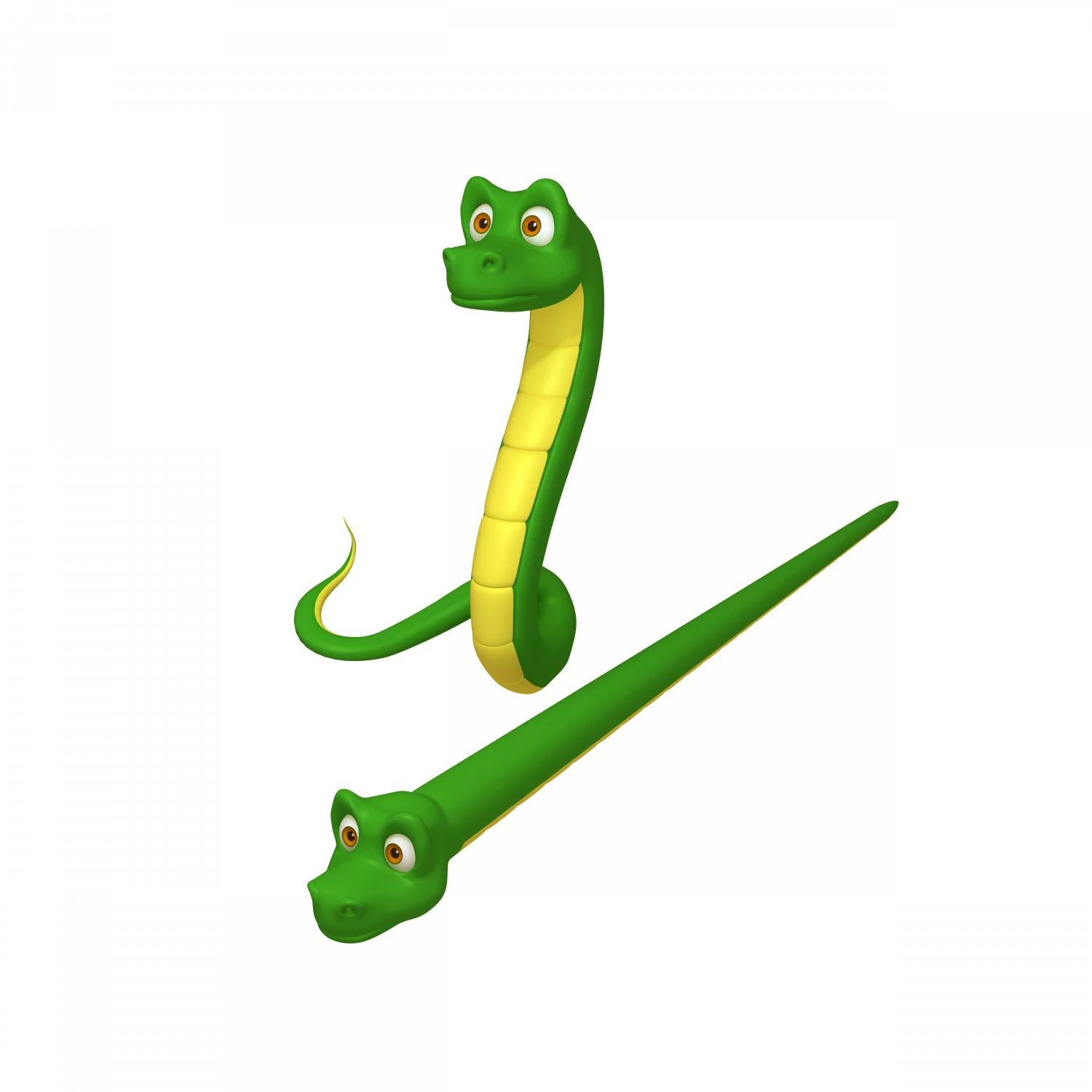 snake cartoon 3D Model .c4d .max .obj .3ds .fbx .stl .blend 