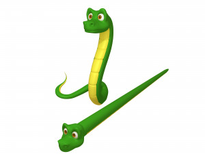 snake cartoon 3D Model