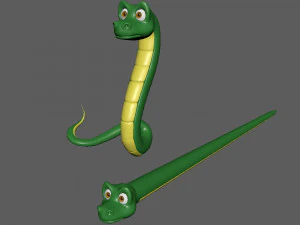 snake cartoon 3D Model