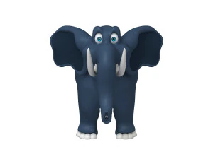 elephant cartoon 02 3D Model