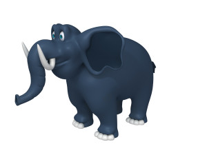 elephant cartoon 02 3D 模型