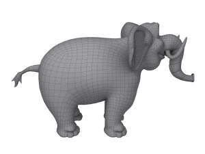 elephant cartoon 02 3D Model