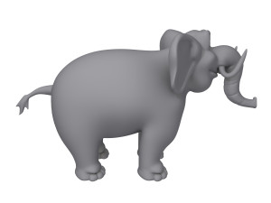 elephant cartoon 02 3D 模型